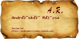 Andráskó Rózsa névjegykártya