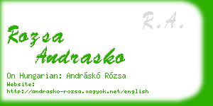 rozsa andrasko business card