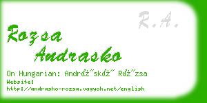 rozsa andrasko business card
